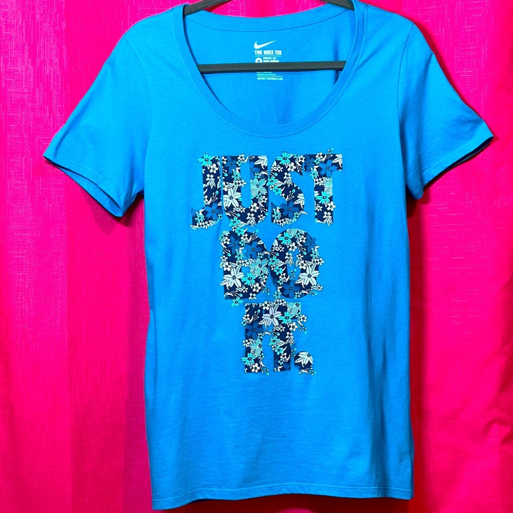 NIKE DRI FIT BLUE TEE JUST DO IT SIZE M